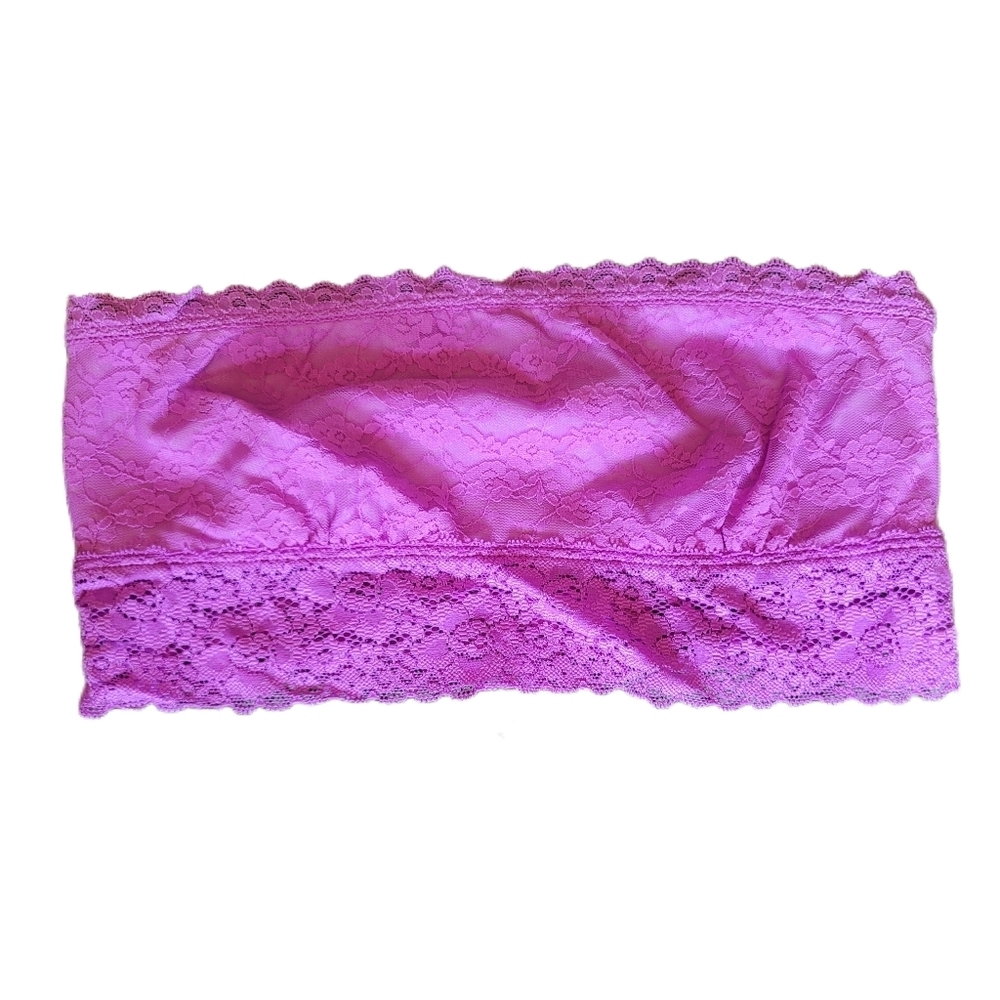 VS PINK Purple Lace Bandeau Bralette S Small